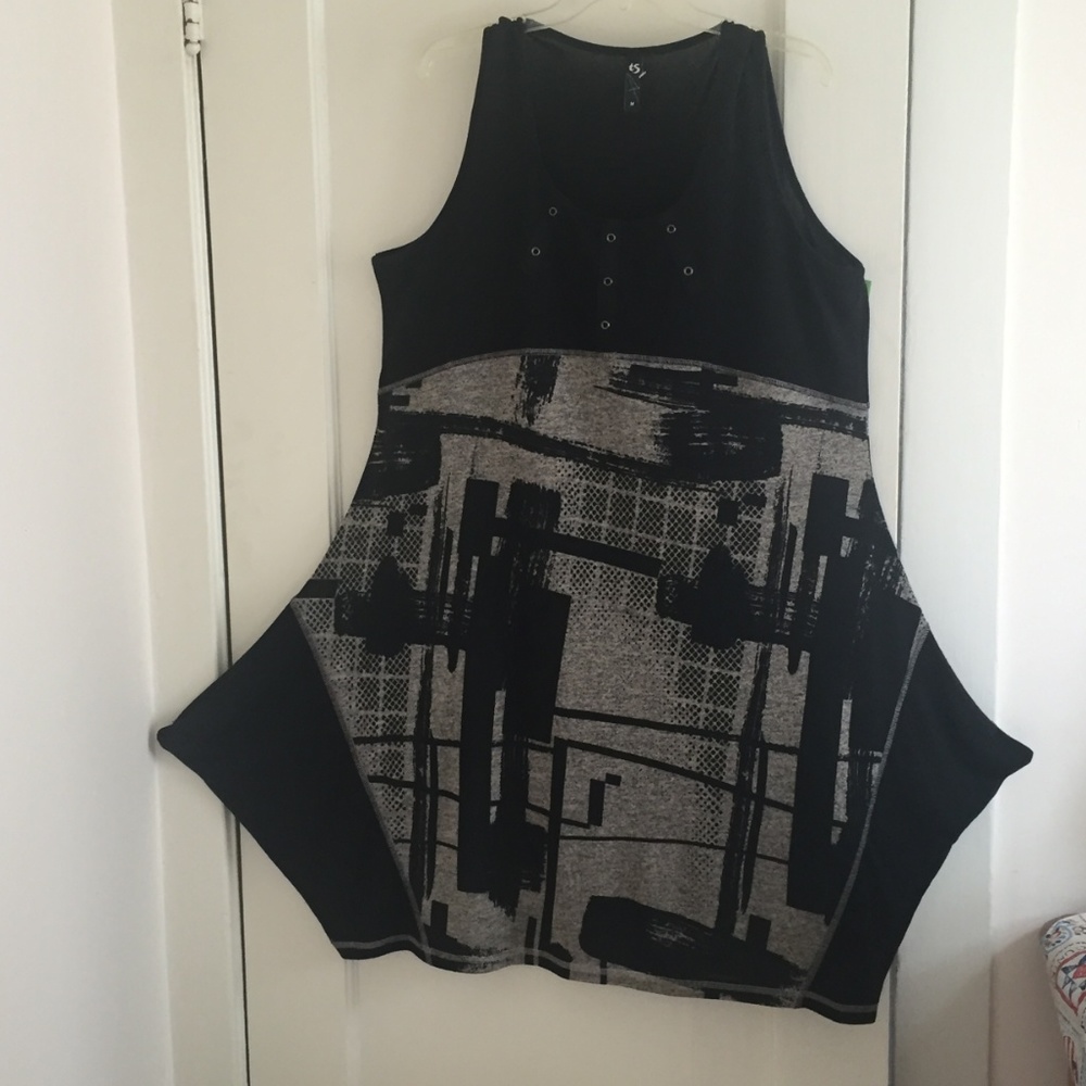 Taking Shape Size 16W Black Print Knit Dress NWOT